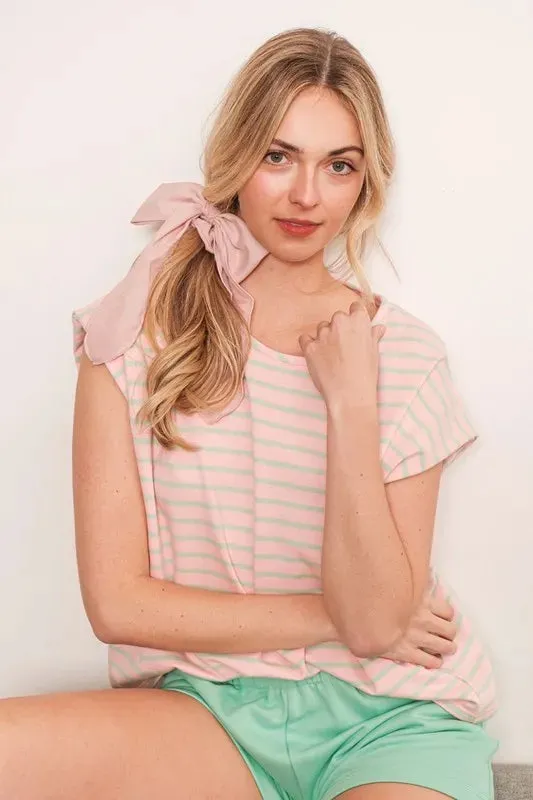 Lime 'N' Chili Striped Muscle Sleeve Top sold by Charming Charlie product image thumbnail 5