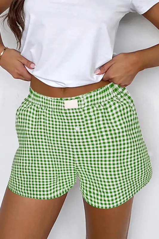 Plaid Elastic Waist Shorts sold by Charming Charlie