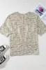 Leopard Print Half Sleeve V Neck Loose Fit T Shirt sold by Charming Charlie