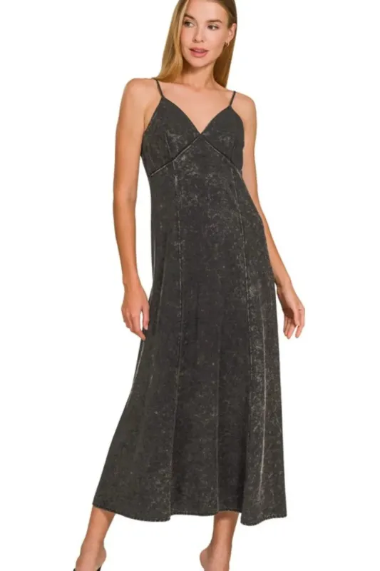 Zenana Tencel Mineral Washed Maxi Dress sold by Charming Charlie