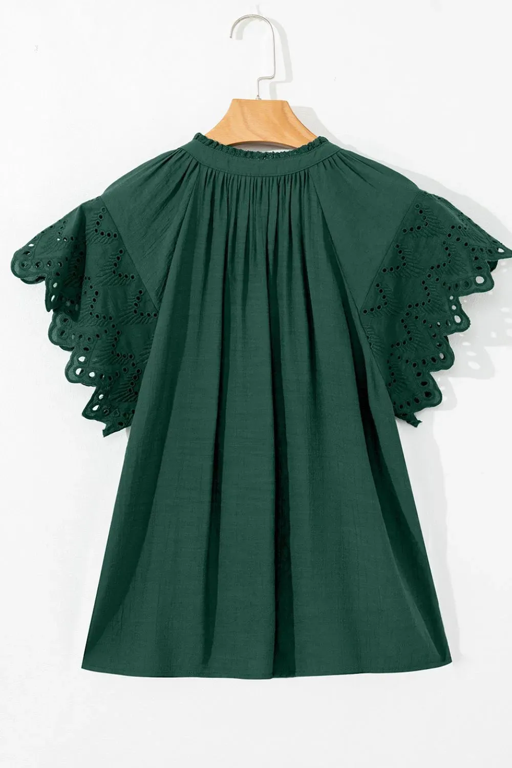 Eyelet Embroidered Sleeve Tie Neck Blouse sold by Charming Charlie product image thumbnail 4