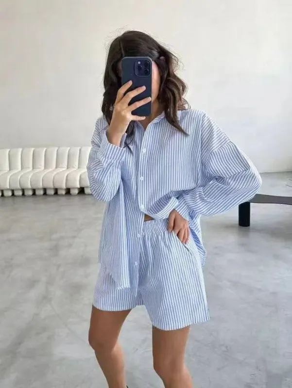 Striped Two Piece Shorts Set sold by Charming Charlie