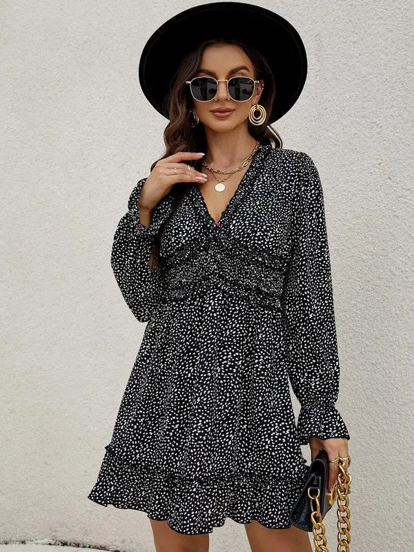 V-neck Ruffle Hem Dress sold by Charming Charlie product image thumbnail 3