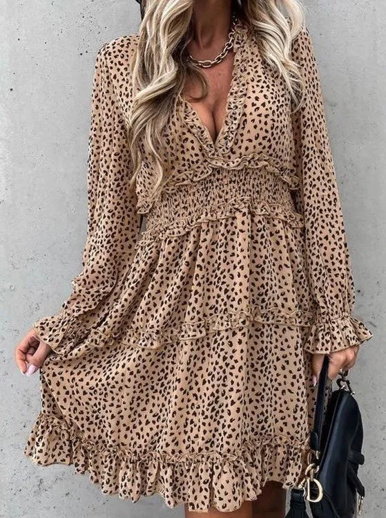 V-neck Ruffle Hem Dress sold by Charming Charlie