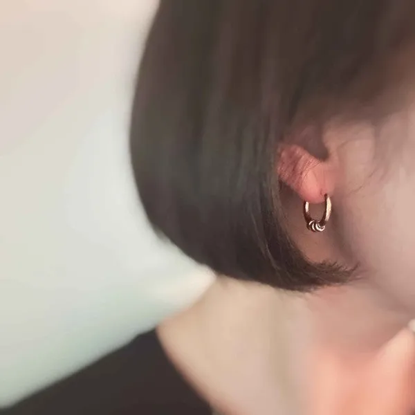 Ringed Up Two Toned Huggie Hoop Earrings sold by Charming Charlie product image thumbnail 3