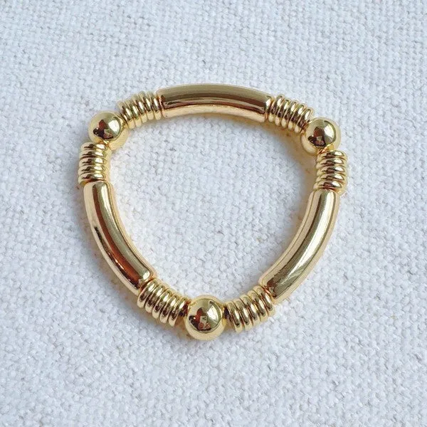 Tube Golden Bead Stretch Bracelet sold by Charming Charlie product image thumbnail 2