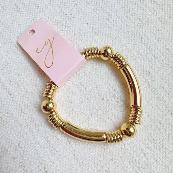 Tube Golden Bead Stretch Bracelet sold by Charming Charlie product image thumbnail 3