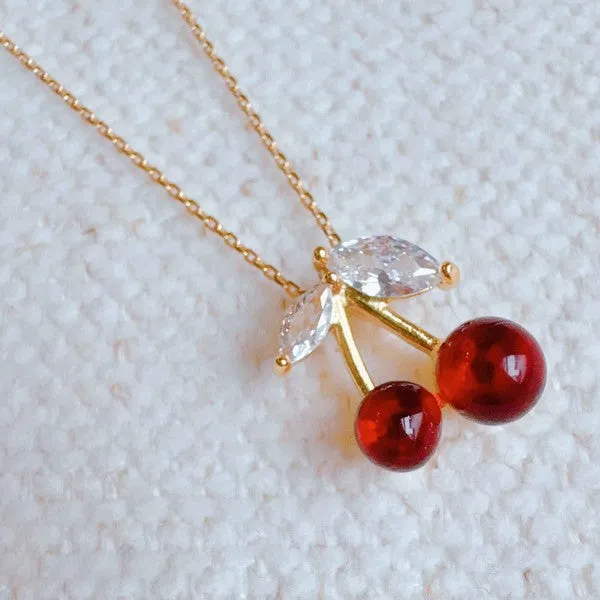 Jewel Cherry Pendant Necklace sold by Charming Charlie product image thumbnail 2