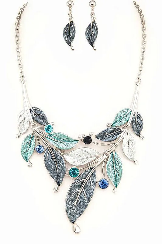 Metal Leaf Statement Necklace Set sold by Charming Charlie product image thumbnail 2