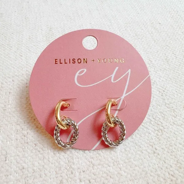 Two Toned Knocker Earrings sold by Charming Charlie product image thumbnail 3