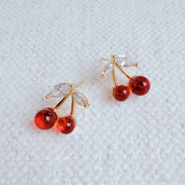 Jewel Cherry Stud Earrings sold by Charming Charlie