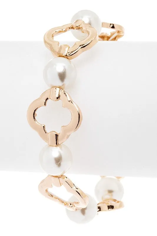 Clover Pearl Iconic Stretch Bracelet sold by Charming Charlie