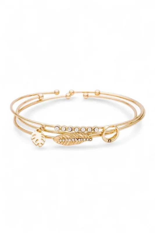 Leaf Horn Triple Wired Convertible Bangle Set sold by Charming Charlie