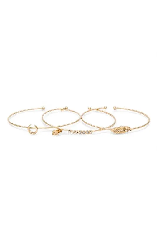 Leaf Horn Triple Wired Convertible Bangle Set sold by Charming Charlie product image thumbnail 2