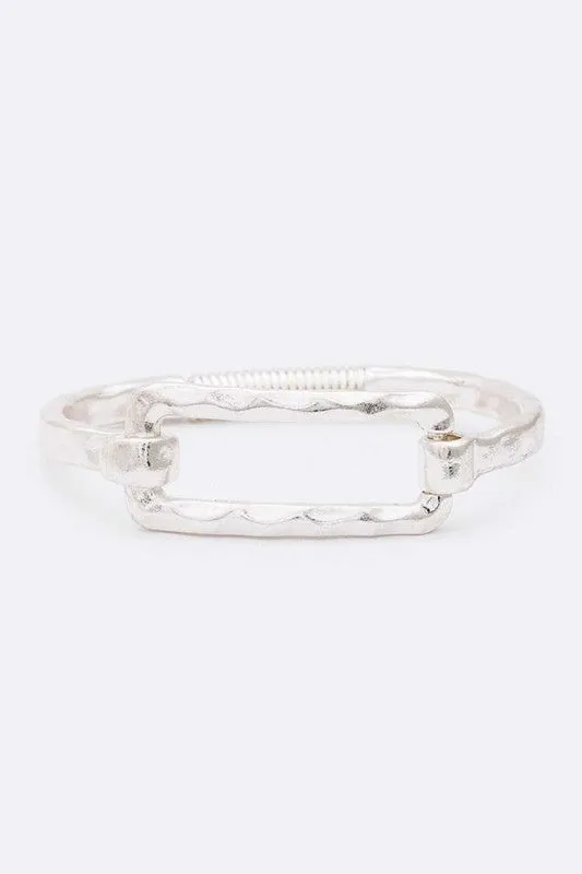 Rectangle Hammered Spring Bangle sold by Charming Charlie product image thumbnail 2