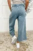 In or Out Wide Leg Cropped Pants Dusty Blue sold by Charming Charlie