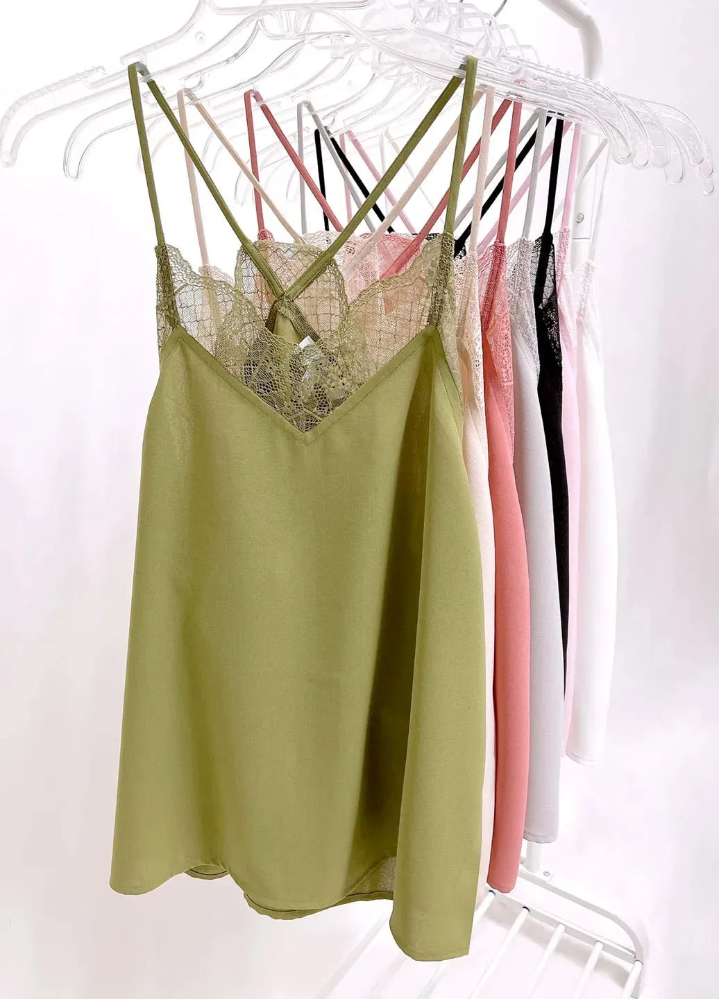 BiBi Lace Cami Solid Tank Top sold by Charming Charlie product image thumbnail 3