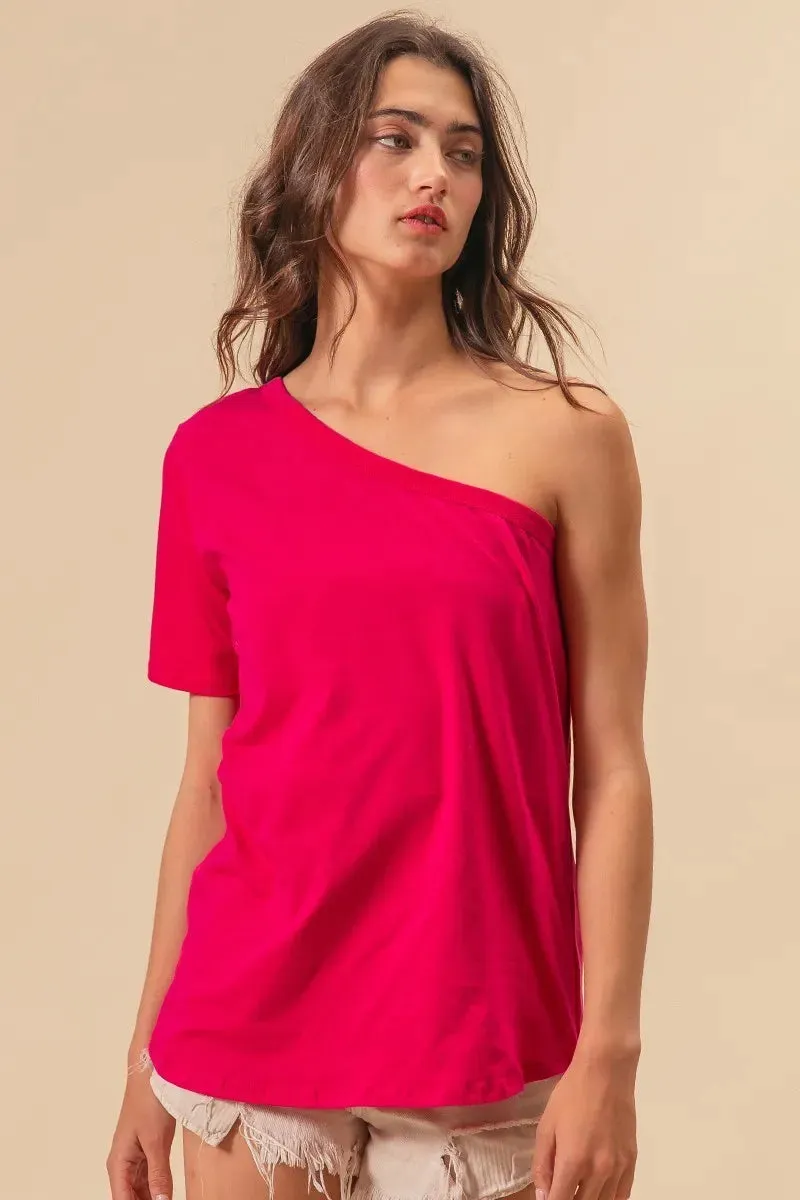 BiBi Cotton Span Knit One Shoulder Top sold by Charming Charlie product image thumbnail 5