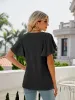 Round Neck Flutter Sleeve T-Shirt sold by Charming Charlie