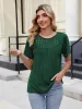 Lace Detail Round Neck Short Sleeve Blouse sold by Charming Charlie