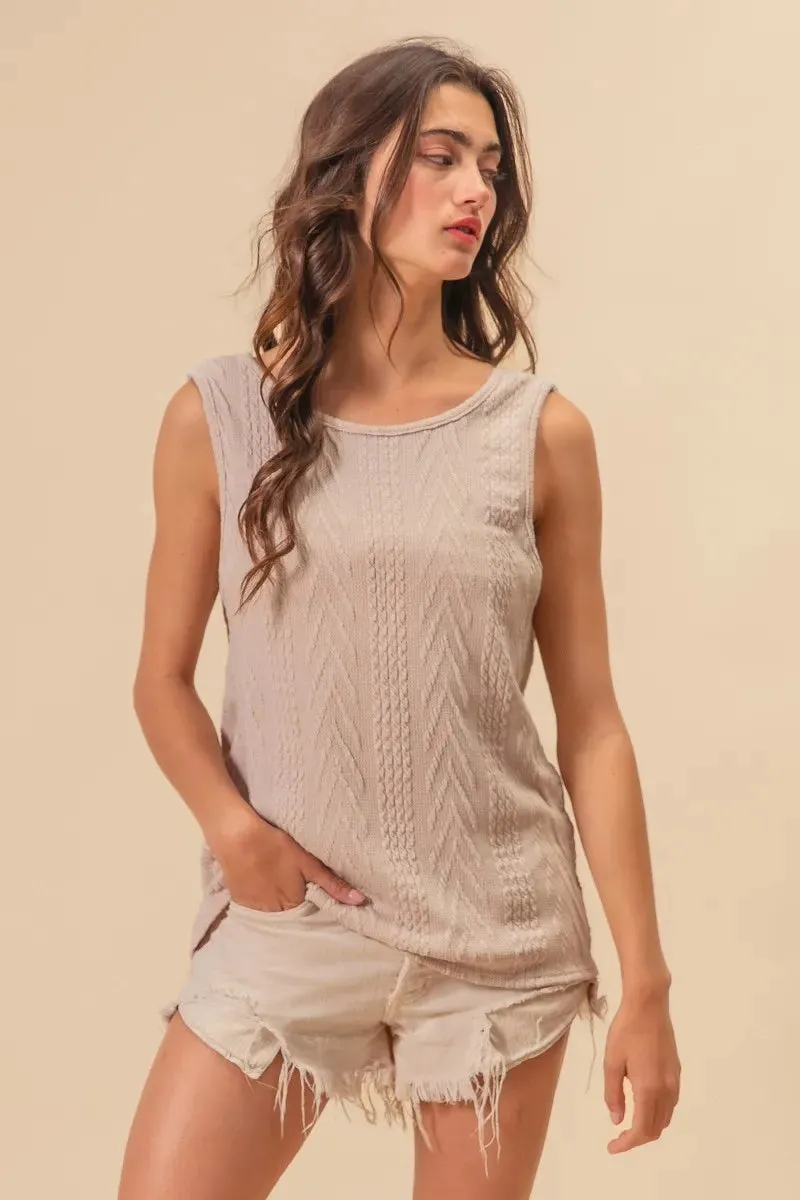 BiBi Textured Sweather Knit Twist Back Sleeveless Top sold by Charming Charlie product image thumbnail 2
