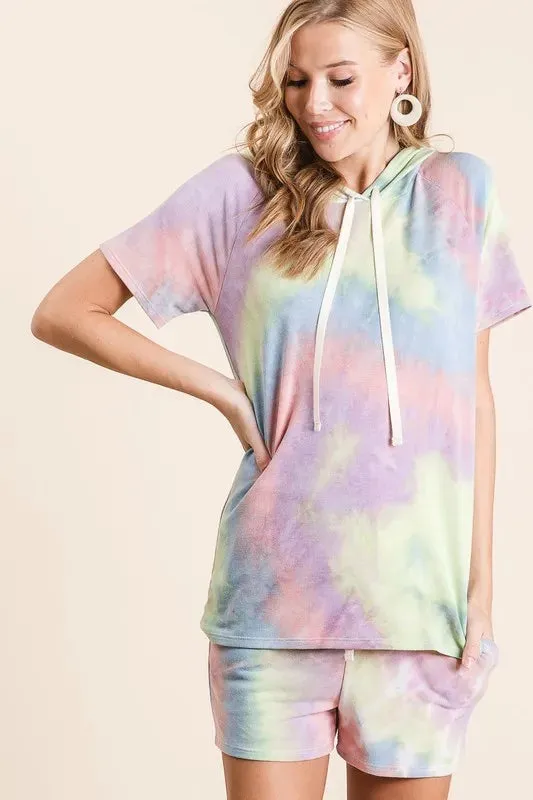BiBi Tie Dye Terry Hoodie with Drawstring sold by Charming Charlie product image thumbnail 4