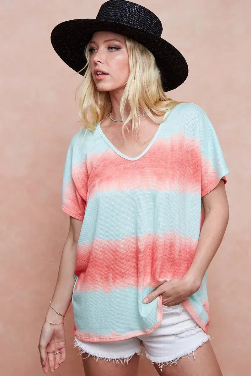 BiBi Tiedye Printed Hacci Knit Top sold by Charming Charlie product image thumbnail 4