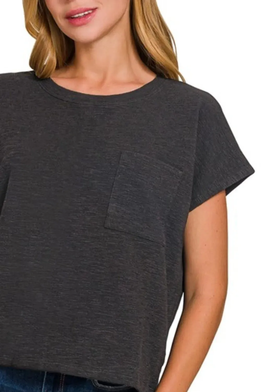 Zenana Round Neck Short Sleeve T-Shirt sold by Charming Charlie product image thumbnail 3