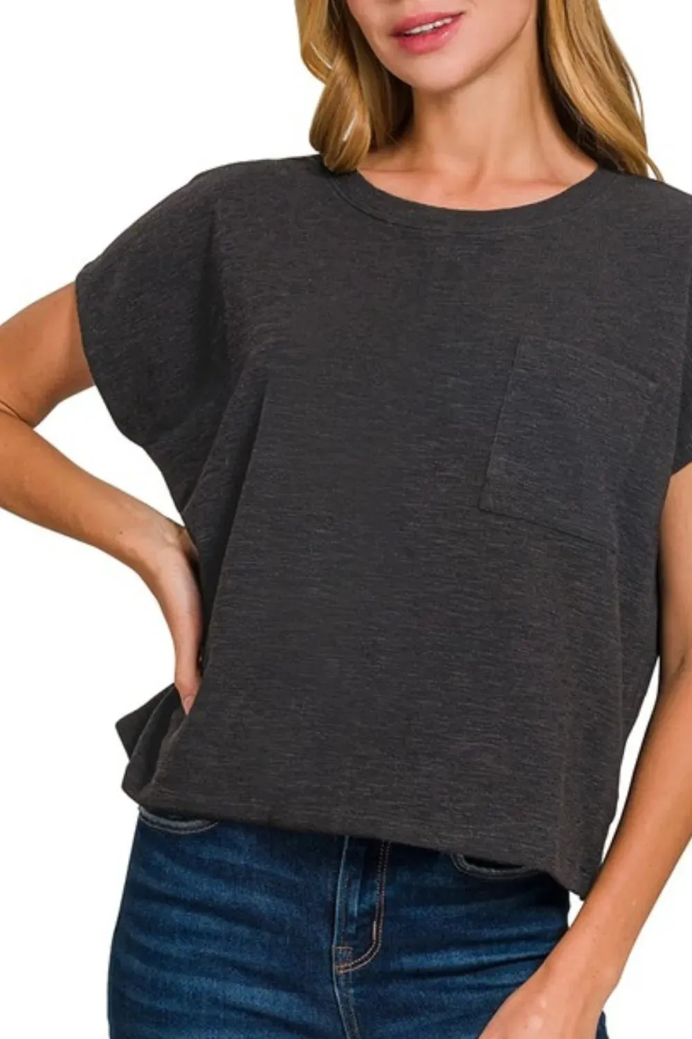 Zenana Round Neck Short Sleeve T-Shirt sold by Charming Charlie product image thumbnail 2