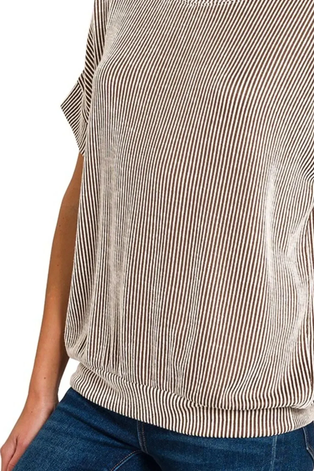 Zenana Corded Rib Short Sleeve T-Shirt sold by Charming Charlie product image thumbnail 3