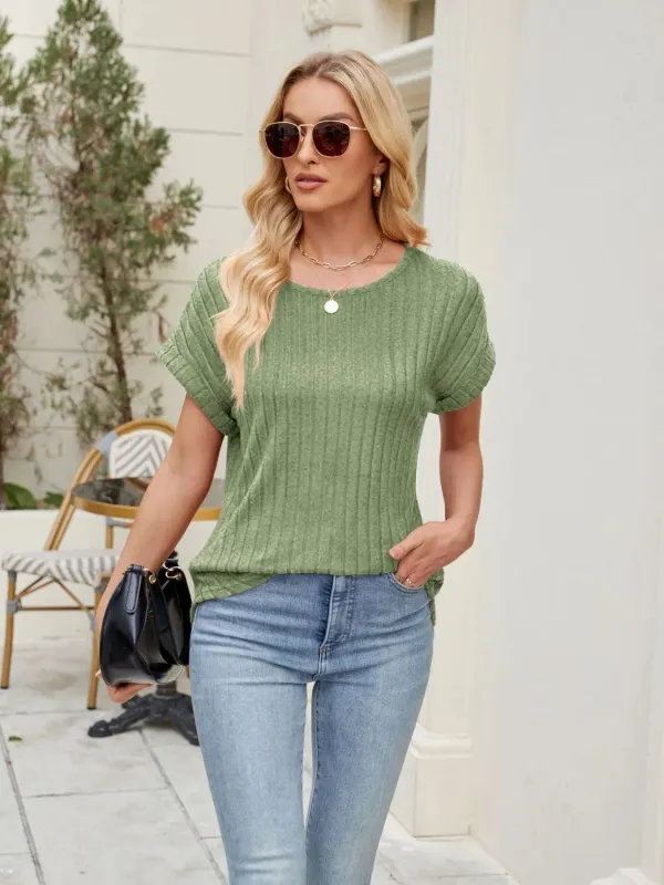 Round Neck Short Sleeve T-Shirt sold by Charming Charlie