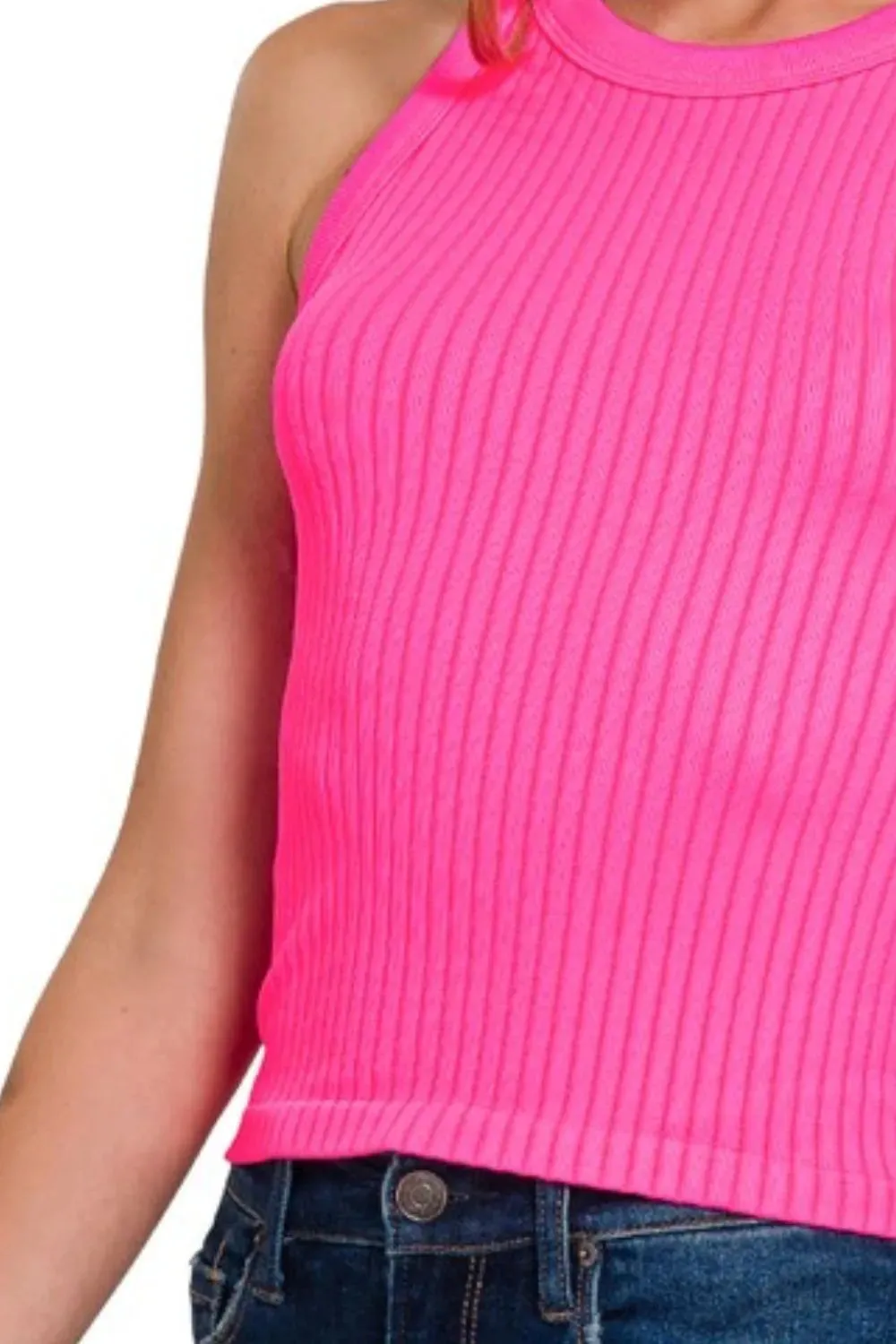 Zenana Seamless Ribbed Crop Tank sold by Charming Charlie product image thumbnail 3