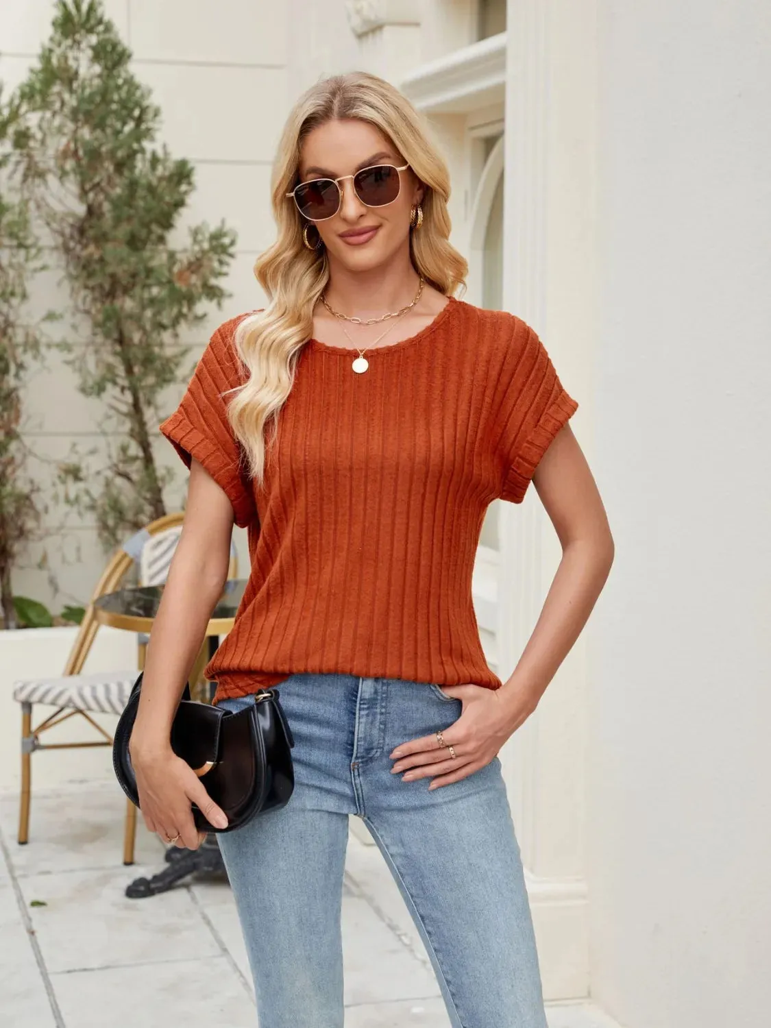 Round Neck Short Sleeve T-Shirt sold by Charming Charlie product image thumbnail 4