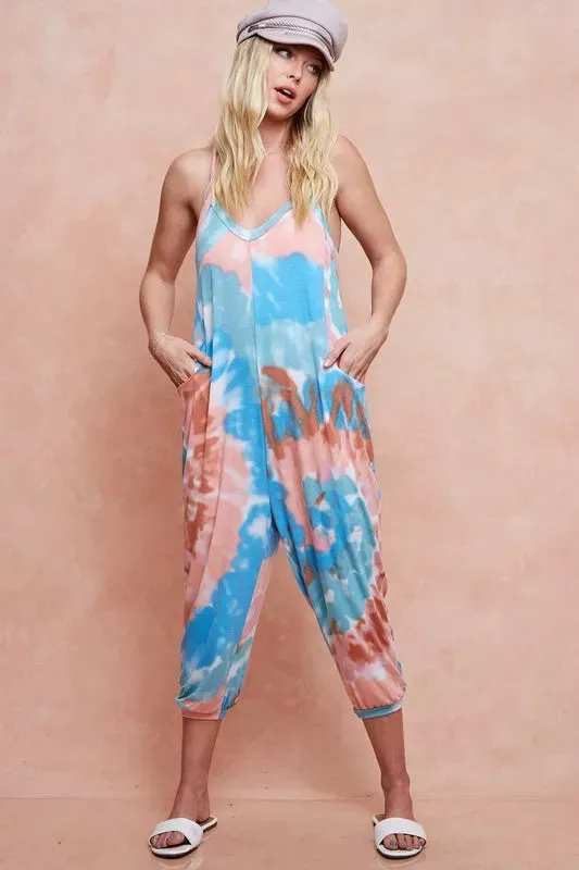 BiBi Tie Dye Knit Mid-length Casual Jumpsuit sold by Charming Charlie product image thumbnail 3