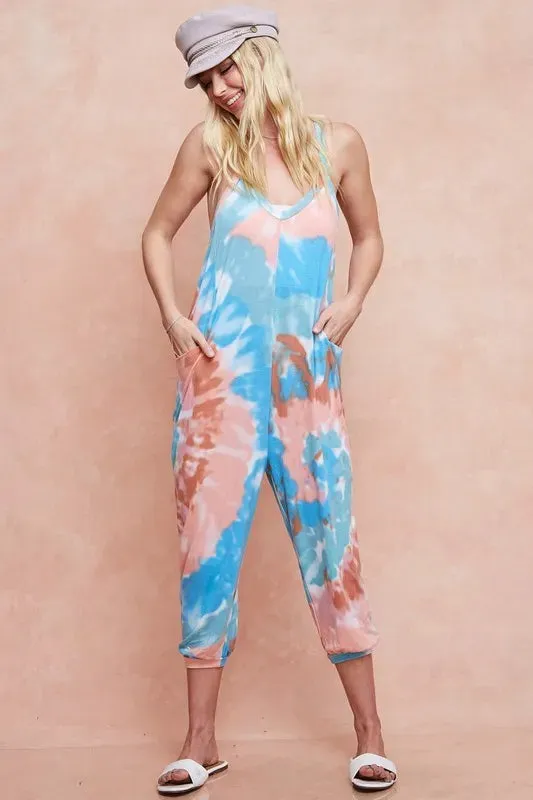 BiBi Tie Dye Knit Mid-length Casual Jumpsuit sold by Charming Charlie product image thumbnail 2