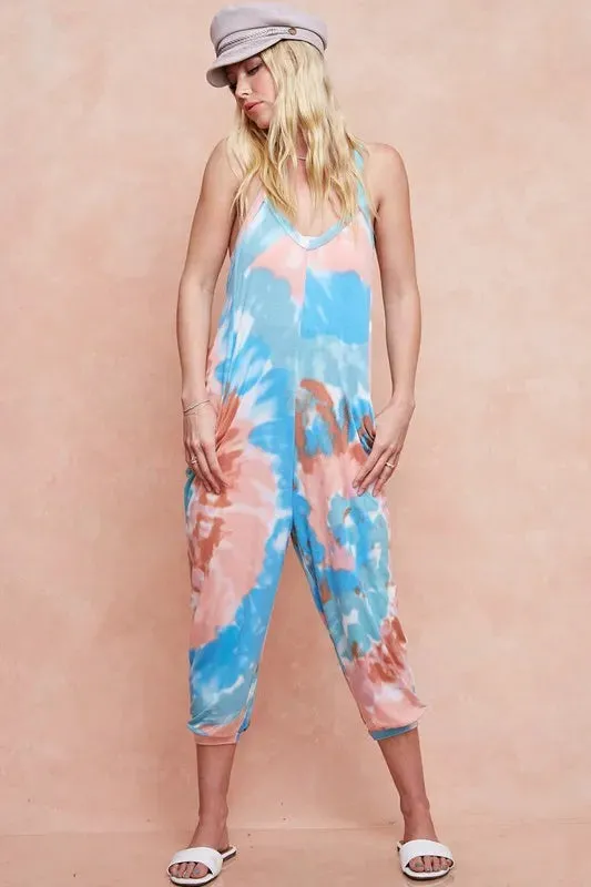 BiBi Tie Dye Knit Mid-length Casual Jumpsuit sold by Charming Charlie product image thumbnail 4