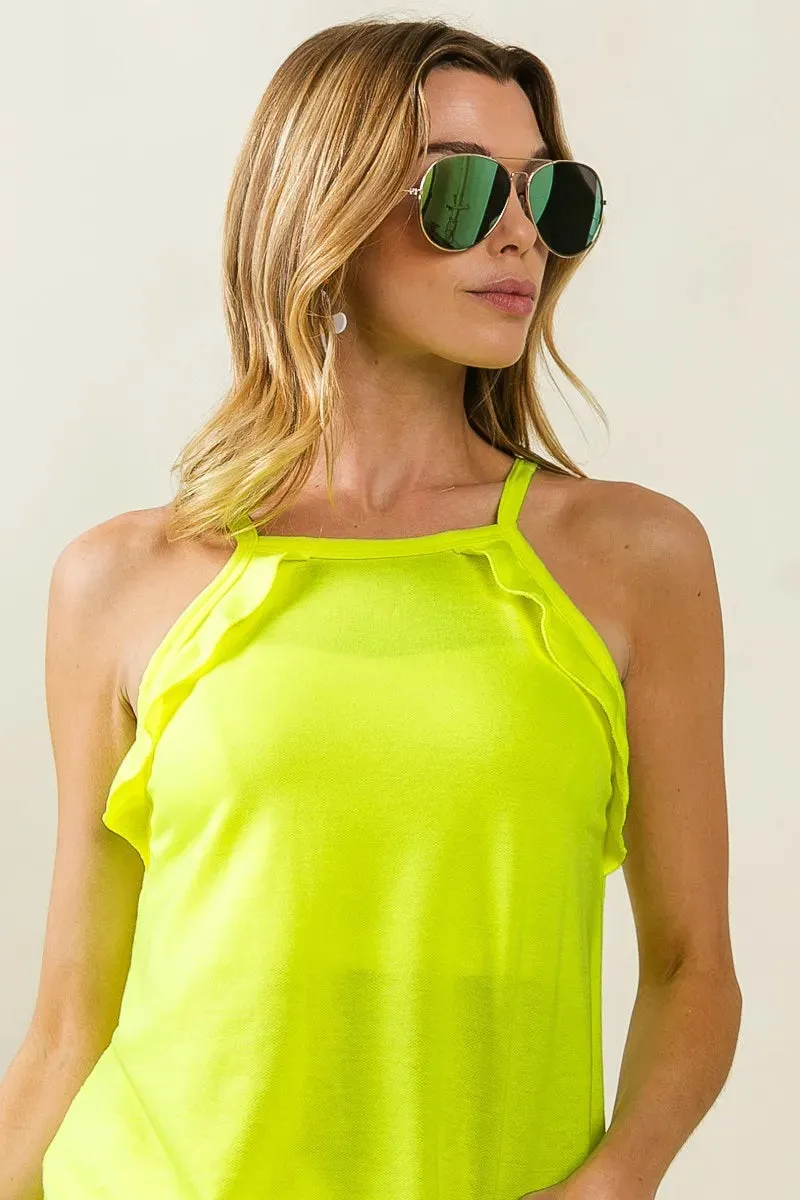 BiBi French Terry Knit Ruffled Detail Sleeveless Top sold by Charming Charlie product image thumbnail 4