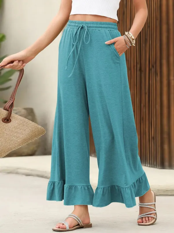 Ruffled Hem Wide Leg Pants sold by Charming Charlie