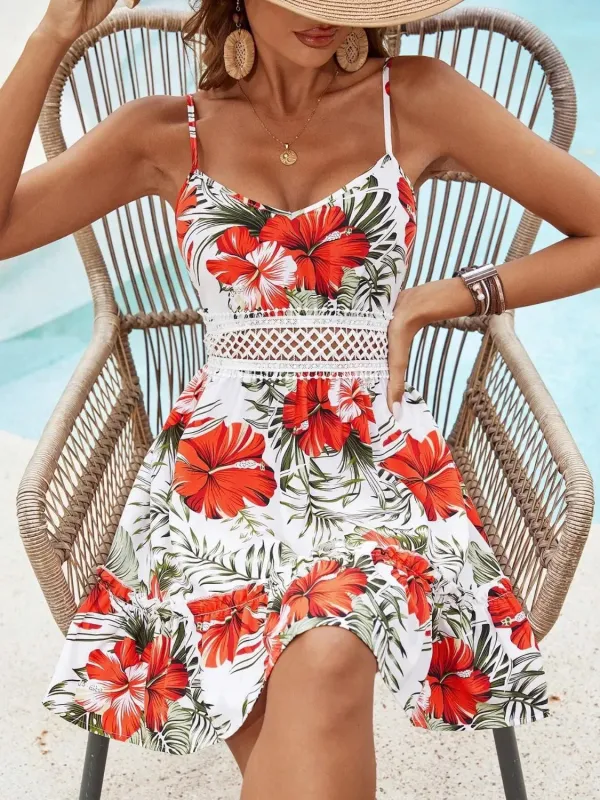 Printed V-Neck Mini Cami Dress sold by Charming Charlie