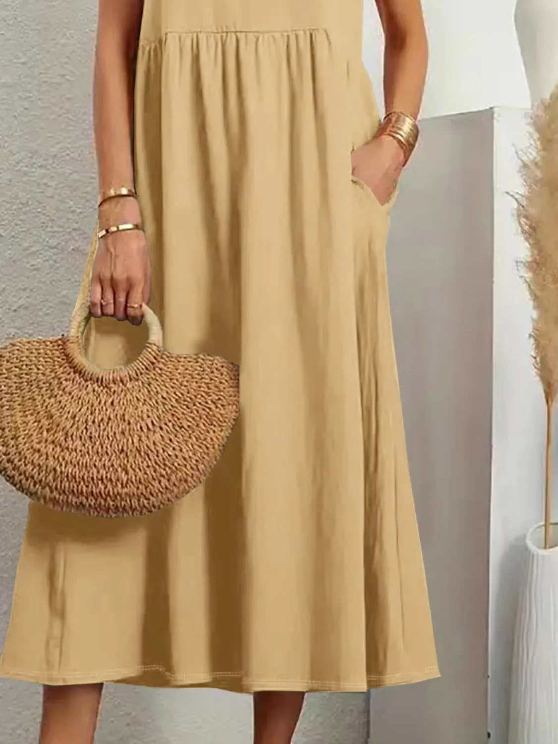 Full Size V-Neck Sleeveless Dress with Pockets Plus Size sold by Charming Charlie product image thumbnail 5