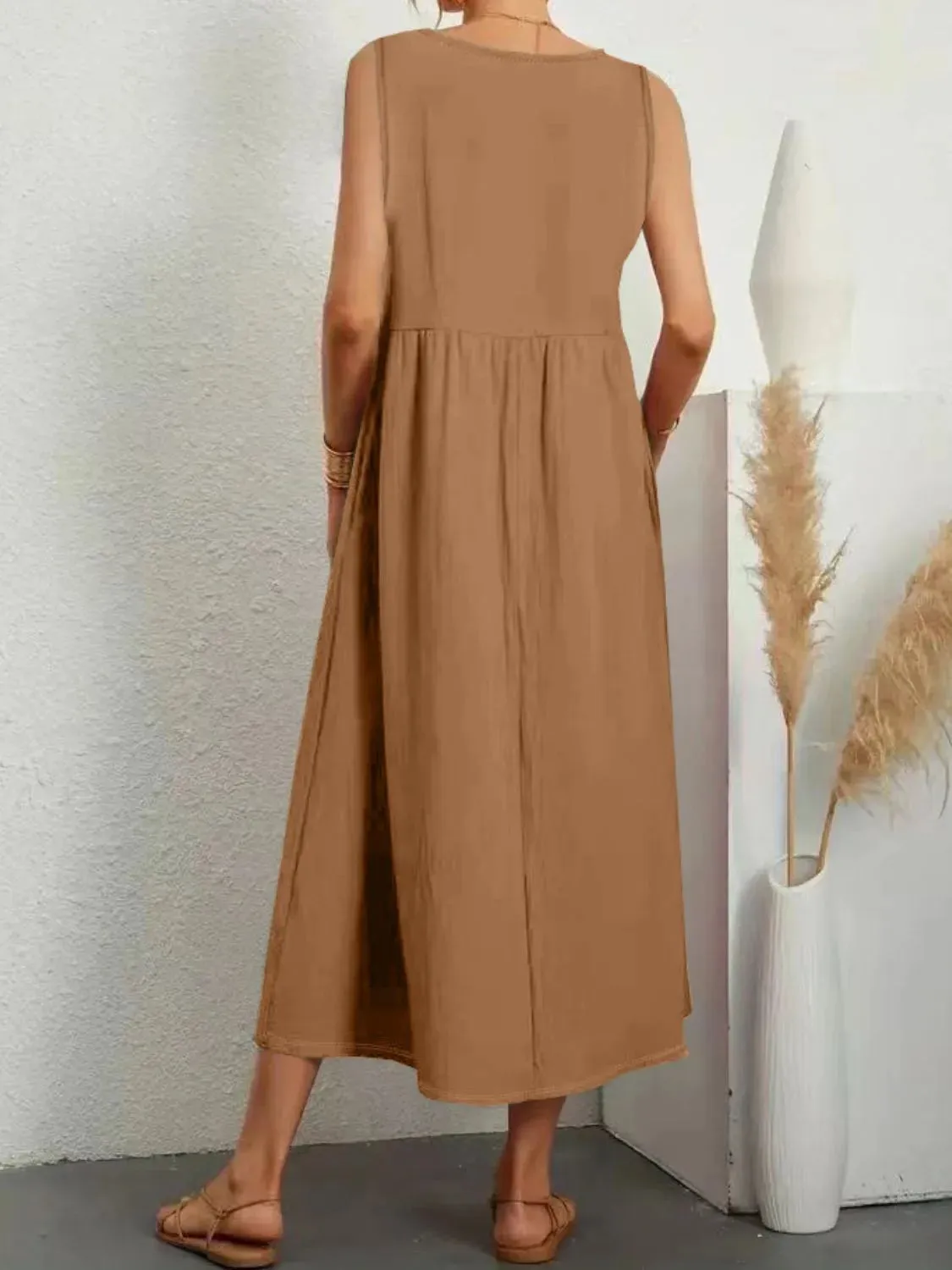 Full Size V-Neck Sleeveless Dress with Pockets Plus Size sold by Charming Charlie product image thumbnail 3