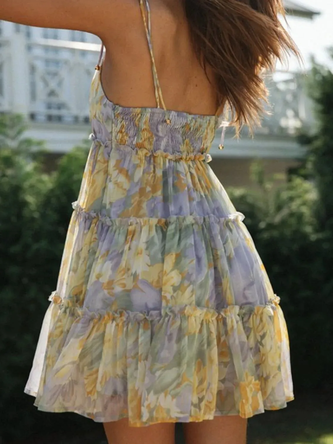 Frill Printed Square Neck Mini Cami Dress sold by Charming Charlie product image thumbnail 5