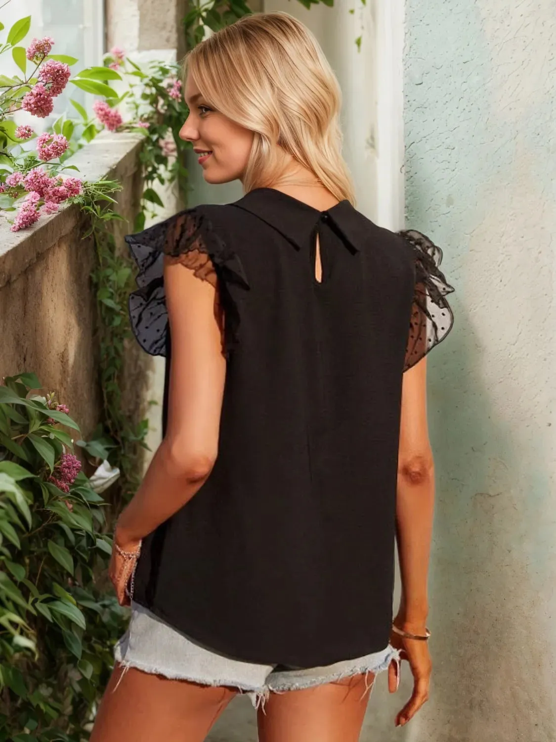 Collared Neck Cap Sleeve Top sold by Charming Charlie product image thumbnail 3