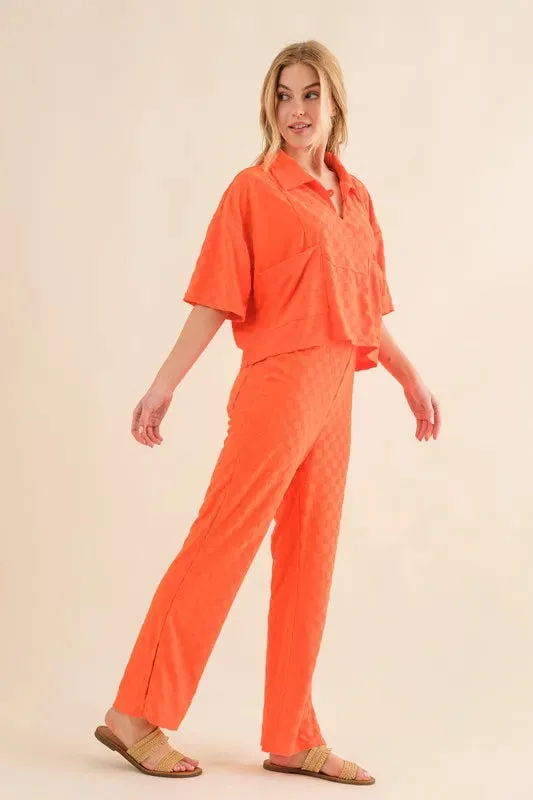 And The Why Brushed Texture Checker Board Pattern Casual Pants sold by Charming Charlie product image thumbnail 5