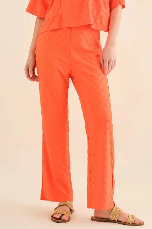 And The Why Brushed Texture Checker Board Pattern Casual Pants sold by Charming Charlie