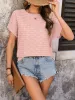 Solid Round Neck Short Sleeve T-Shirt sold by Charming Charlie