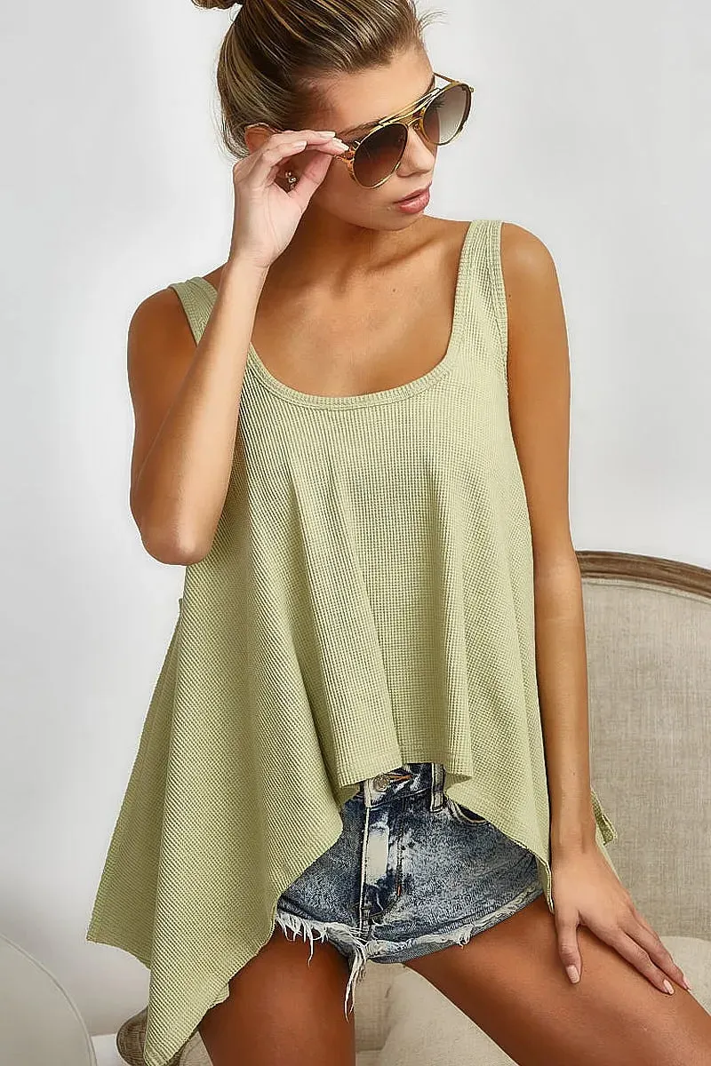 BiBi High and Low Flare Knit Tank Top sold by Charming Charlie product image thumbnail 5