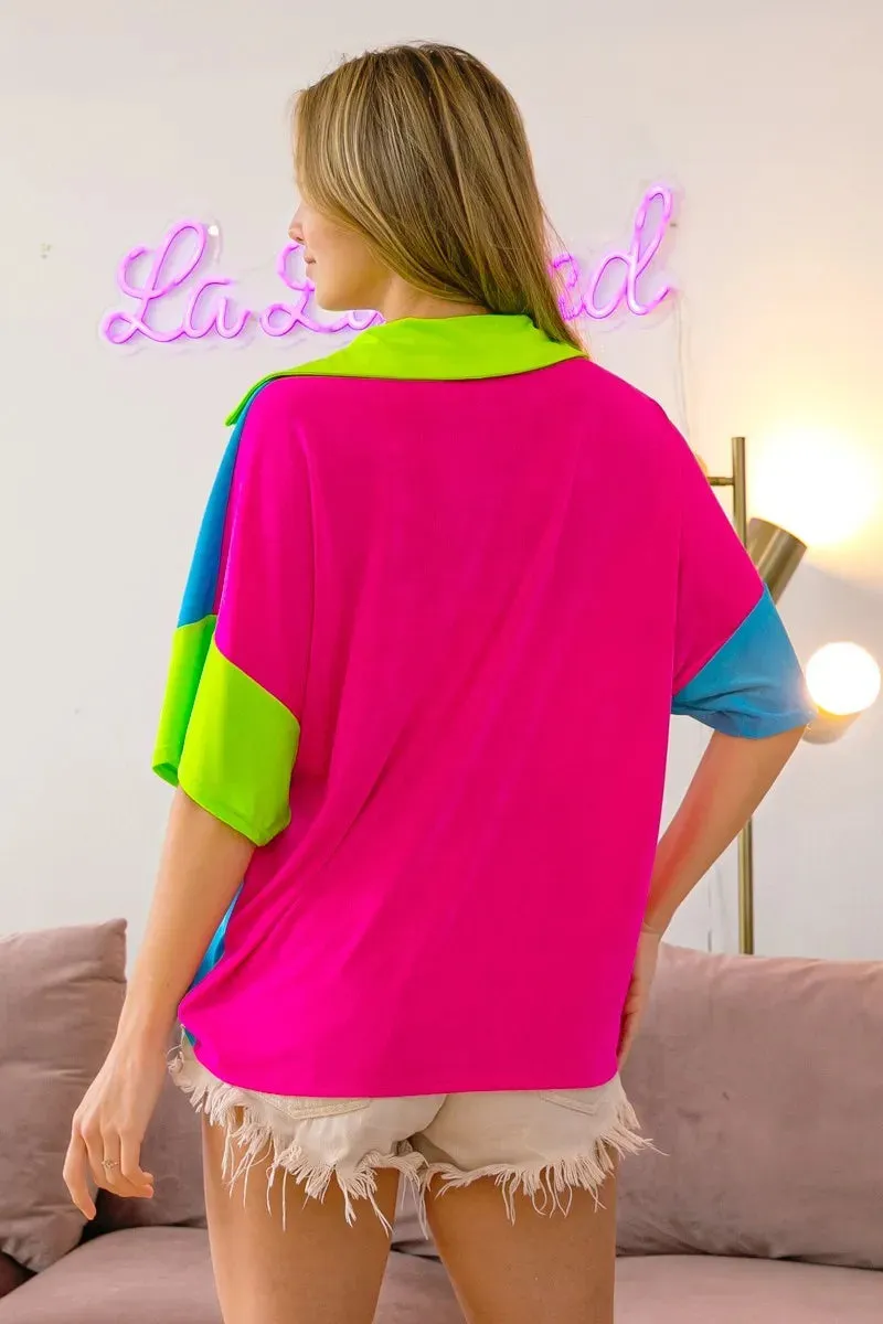 BiBi Slinky Knit Color Block V Neck Front Top sold by Charming Charlie product image thumbnail 3