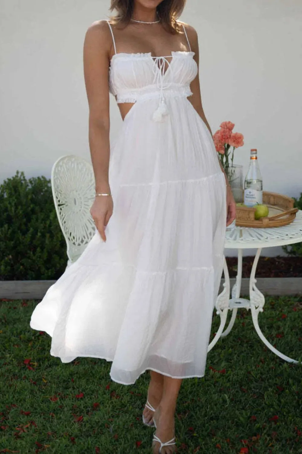 Cutout Square Neck Midi Cami Dress sold by Charming Charlie