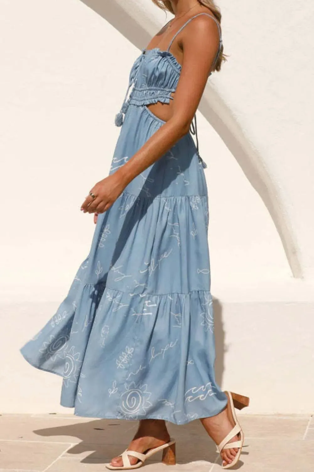 Cutout Printed Sleeveless Midi Cami Dress sold by Charming Charlie product image thumbnail 4